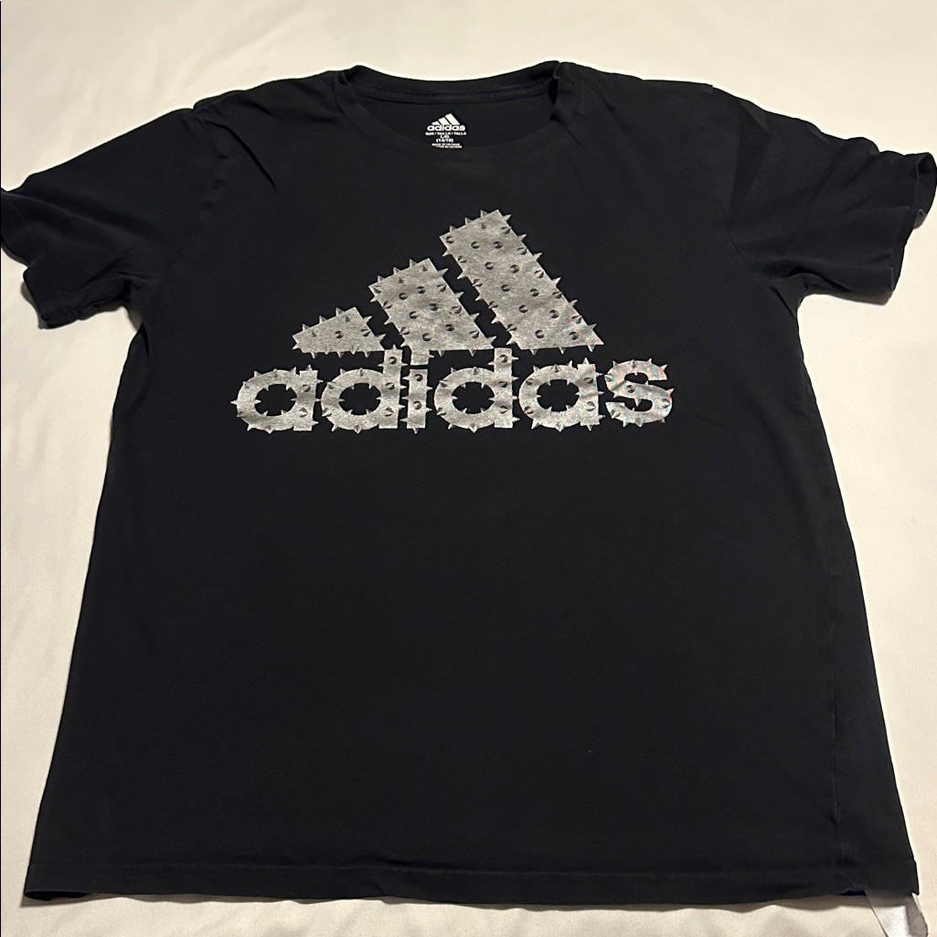 Adidas Black Tee With Gray Logo